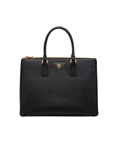 perforated galleria prada black|Black Large Prada Galleria Leather Bag .